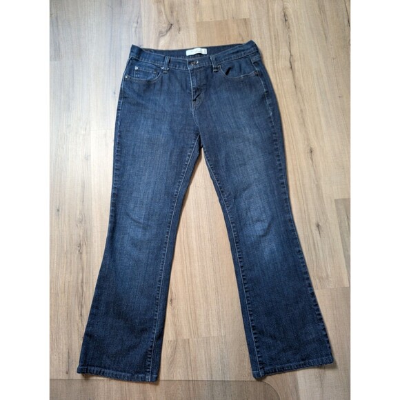 Levi’s Women's 515 Bootcut Jeans Size 10 Mid Rise Metal Studs Blue Dark Wash - Picture 2 of 9